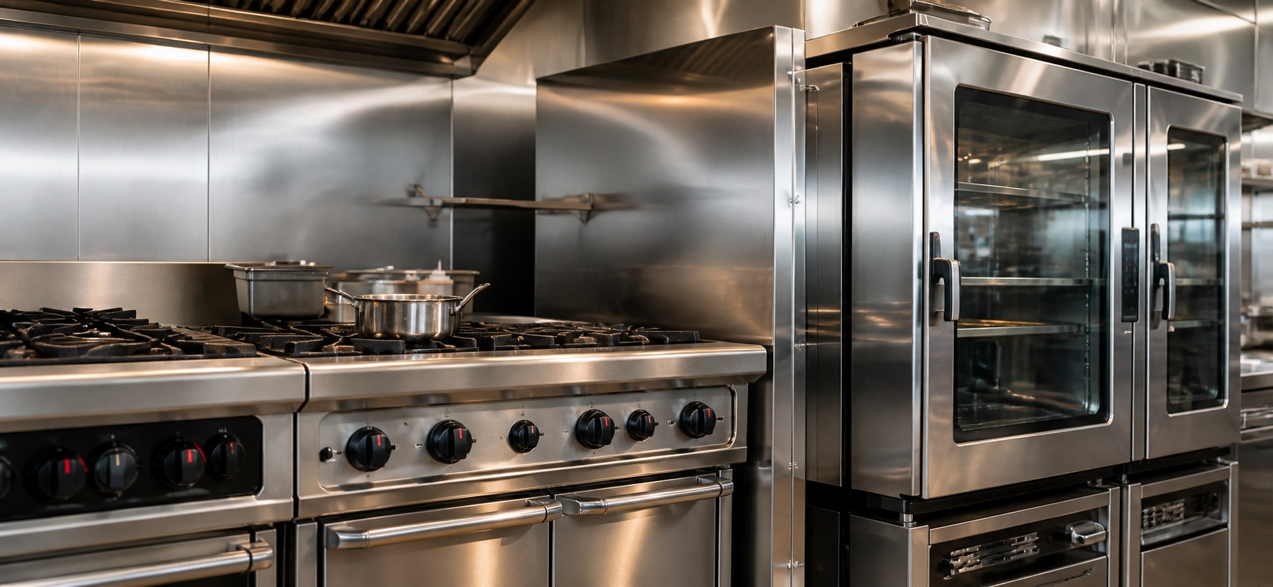 Commercial gas range and combi ovens